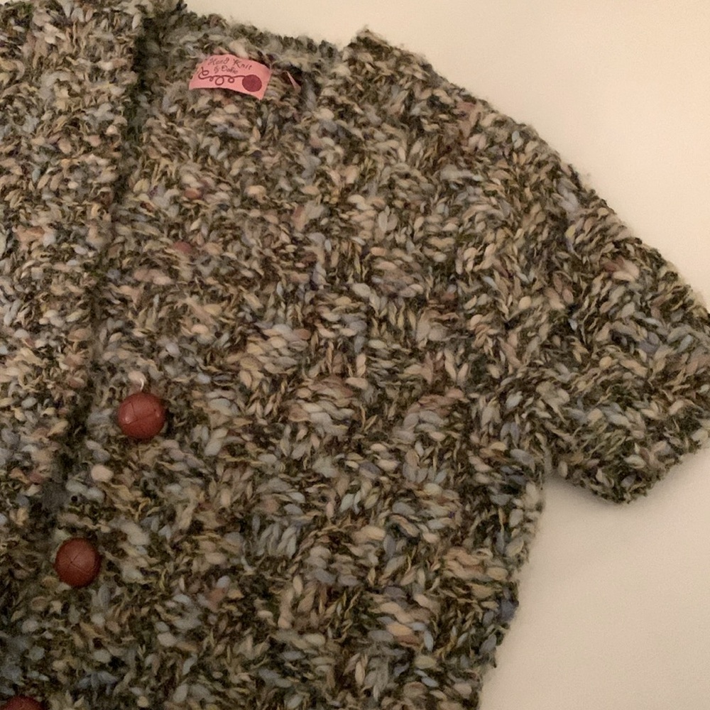 Hand Knit by Dollie Cropped Sweater Size Small